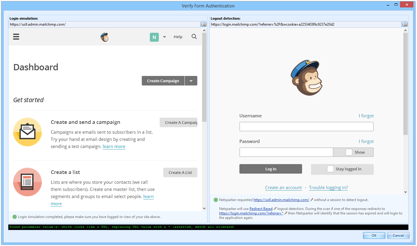 Use the Verify Login and Logout button to verify that the scanner can login automatically and identify a logged in session