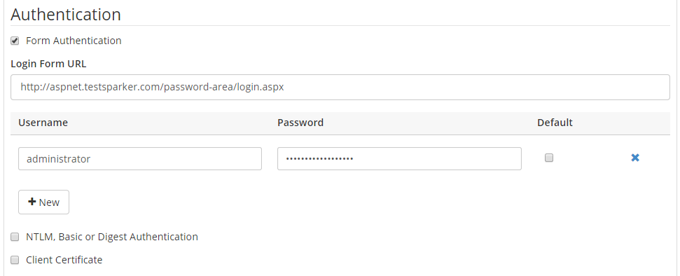 Configuring Netsparker Enterprise to scan a password protected website