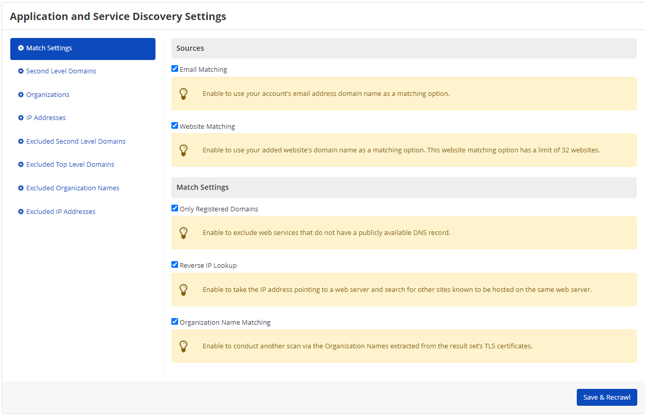 Service Discovery Settings