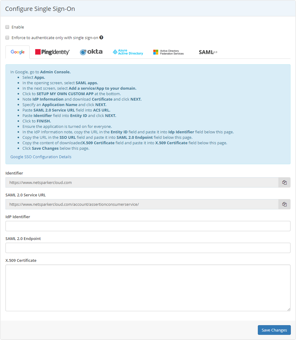 Netsparker Cloud Single Sign-On Support