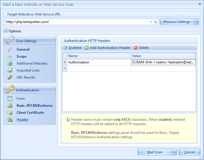 Support for HTTP Header Authentication