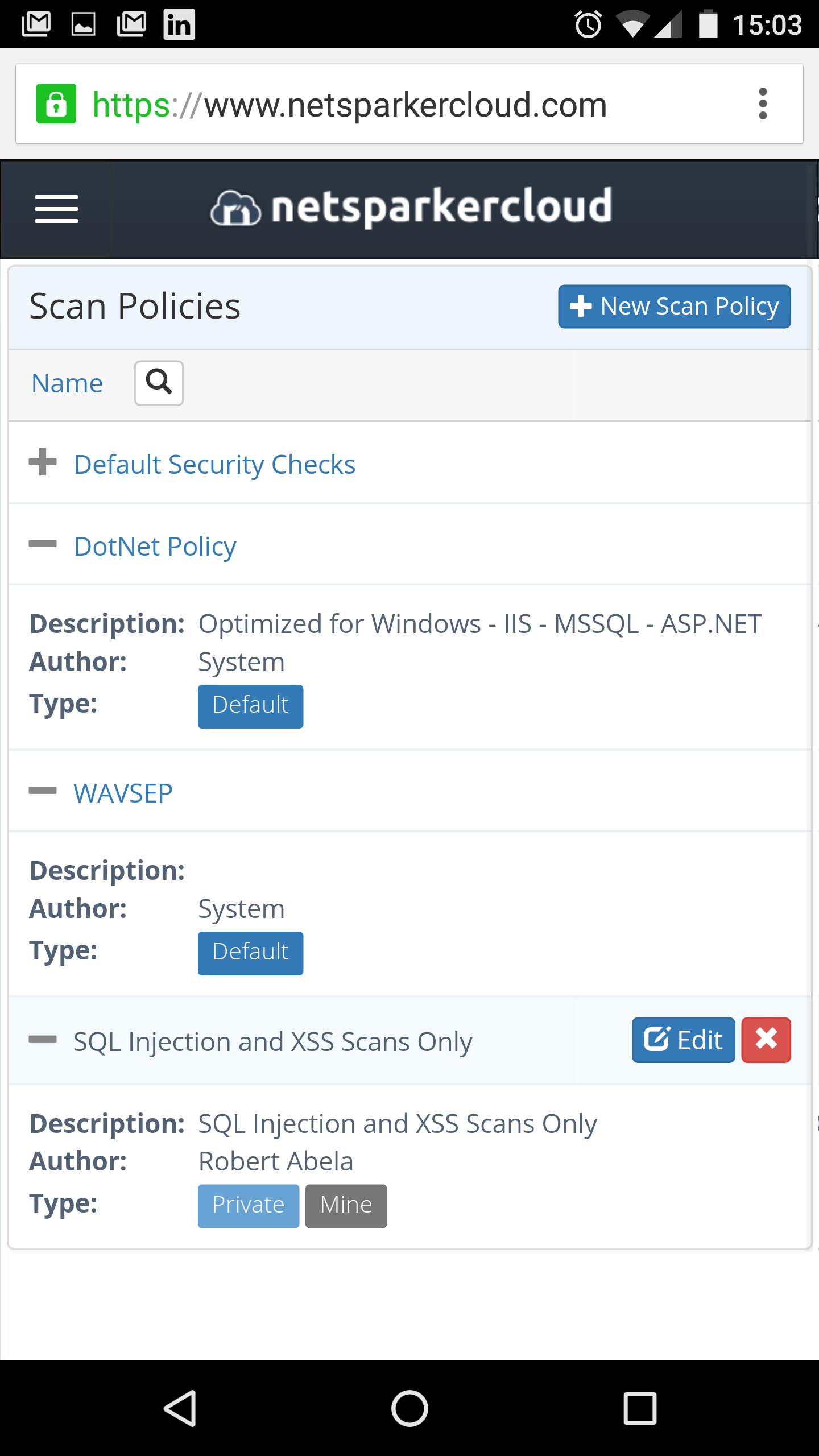 Scan policies in Netsparker Enterprise